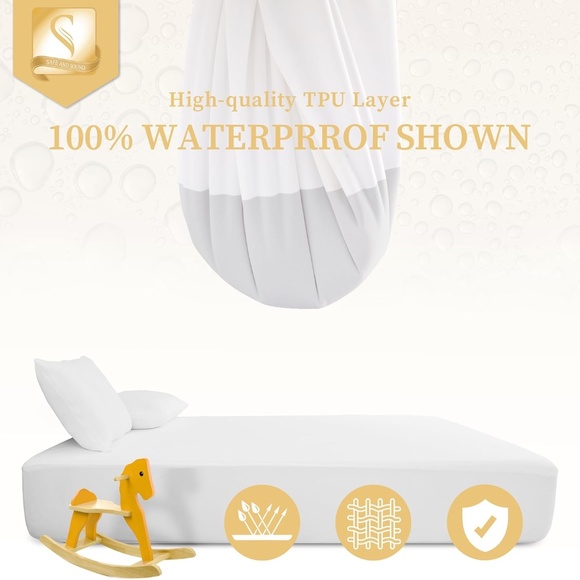 Mattress Pads 2 Pack Twin - Deep Pockets Waterproof White New in Packaging - Picture 4 of 8